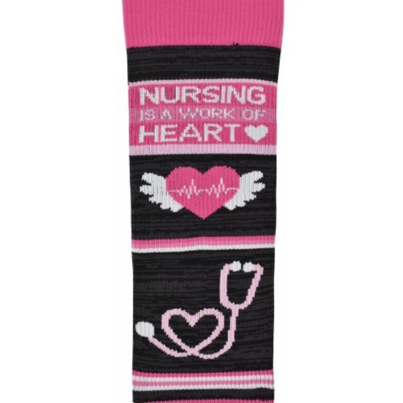 Nurse Heart Theme 10-14mmHG Compression Sock - Picture 2 of 2